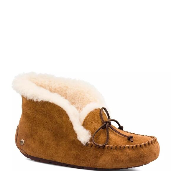 New Ugg Tall Alena suede slippers in Chestnut 9 - Picture 2 of 14
